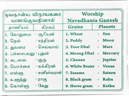 Navadhanya 9 Grain Set for Pooja /  Navagraha Kalu
